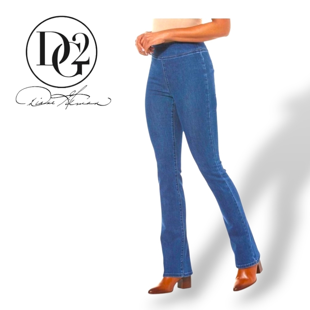 DG2 by Diane Gilman Classic Blue Boot Cut Jeans Long Inseam size 16 Tall
